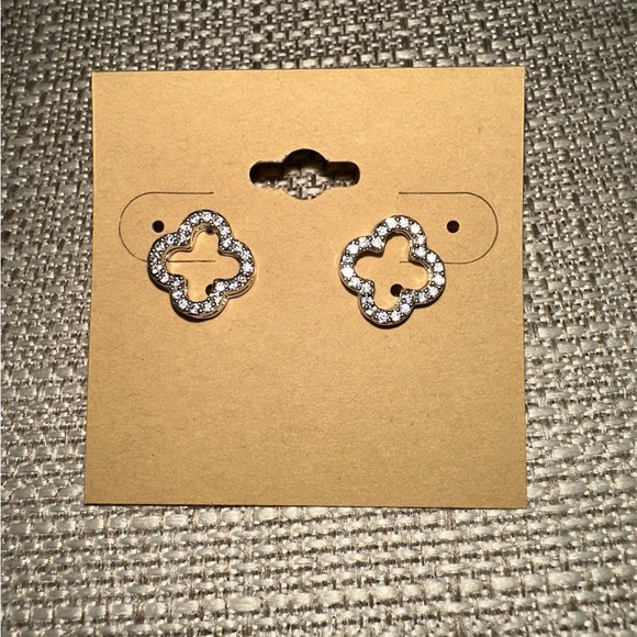 Jewelry - CZ Clover Earrings, NEW